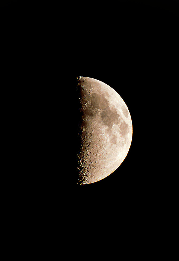 Optical image of a waxing half moon