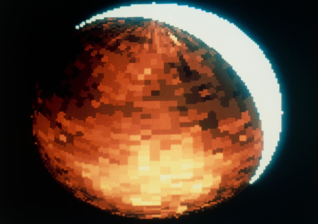 UV photo of night airglow on Venus