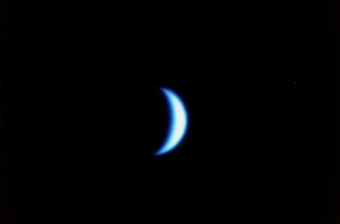 The planet Venus seen through a small telescope