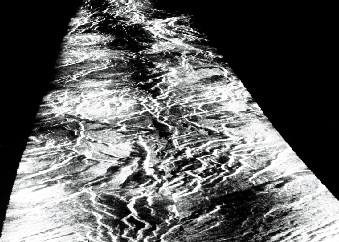 Computer-transformed image of Venus surface