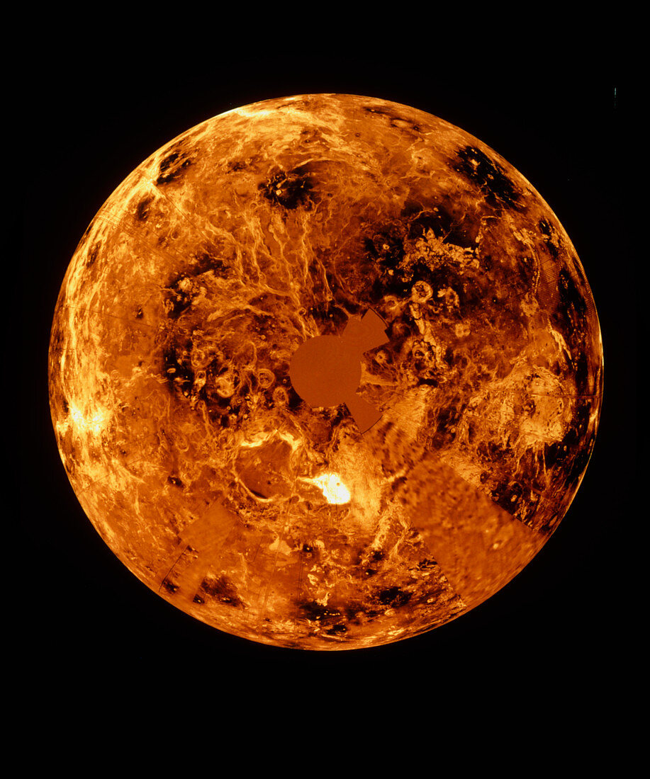 Mosaic of Magellan imagery,Venus north hemisphere