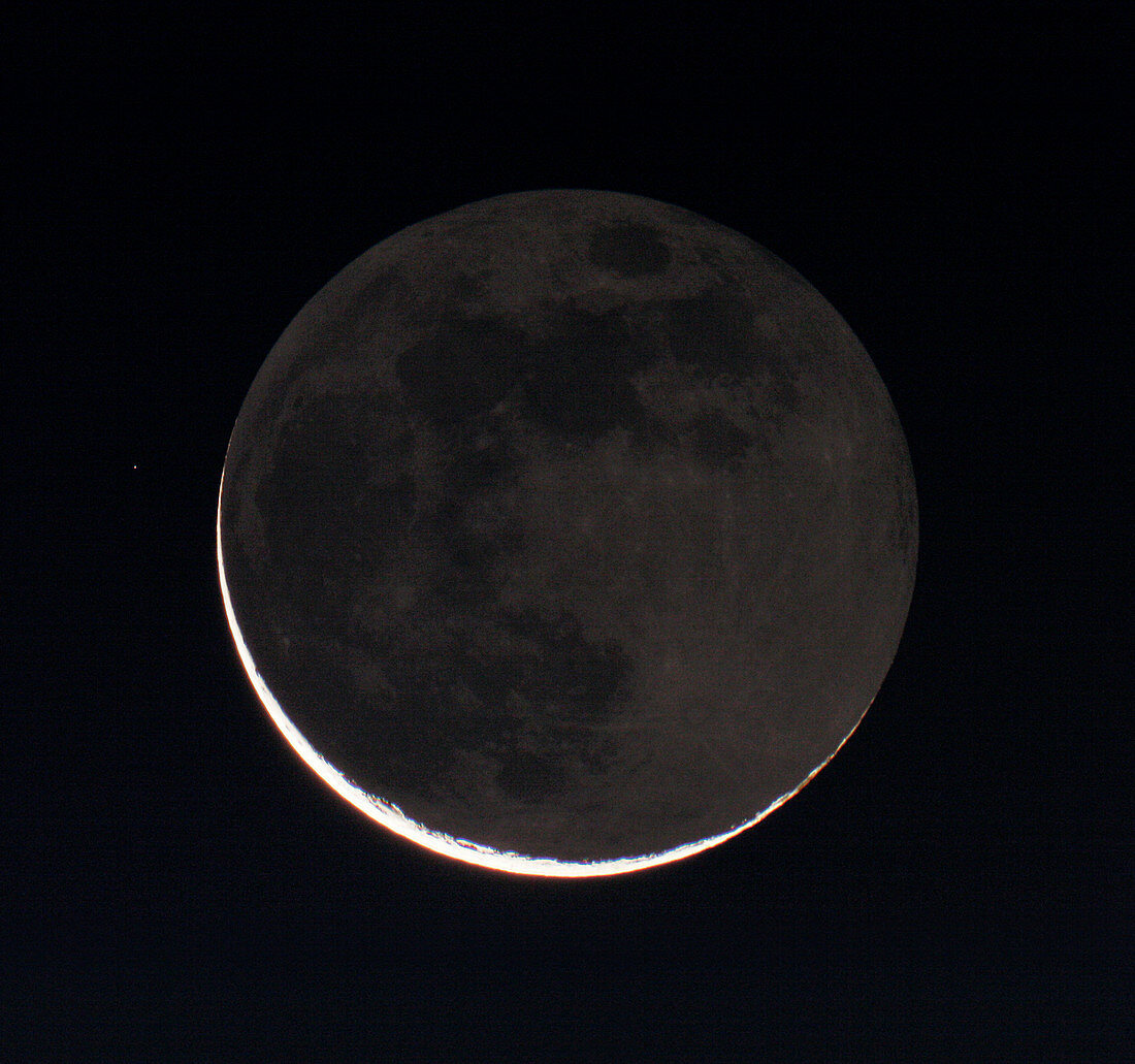 27 day old moon with earthshine