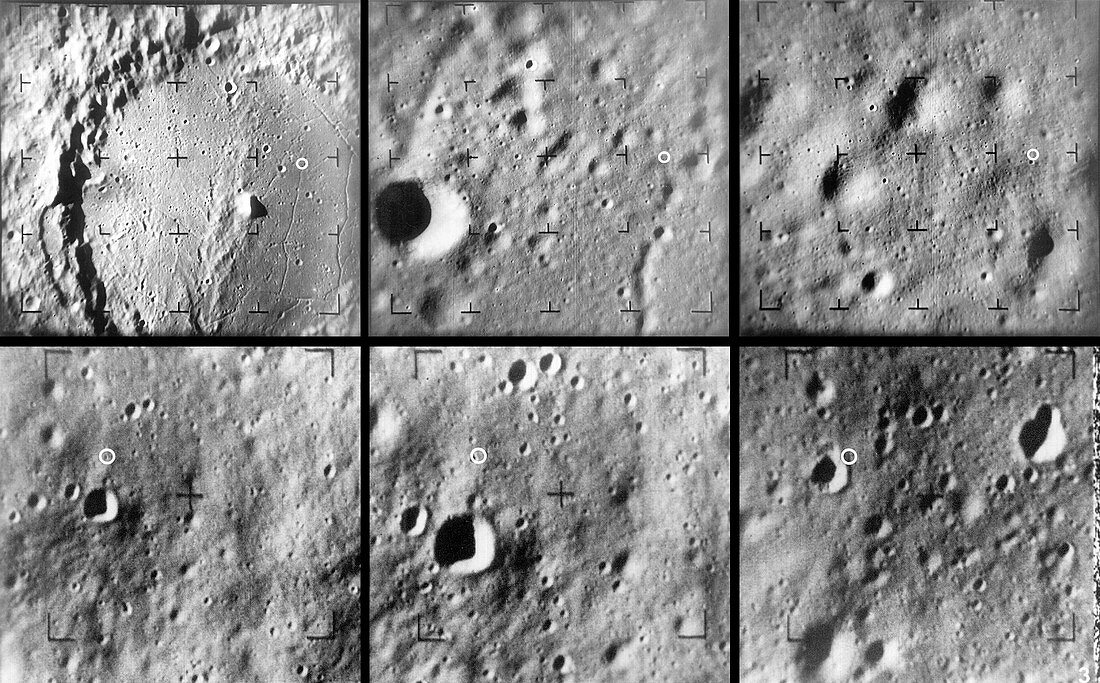 Ranger 9 images of the moon before impact