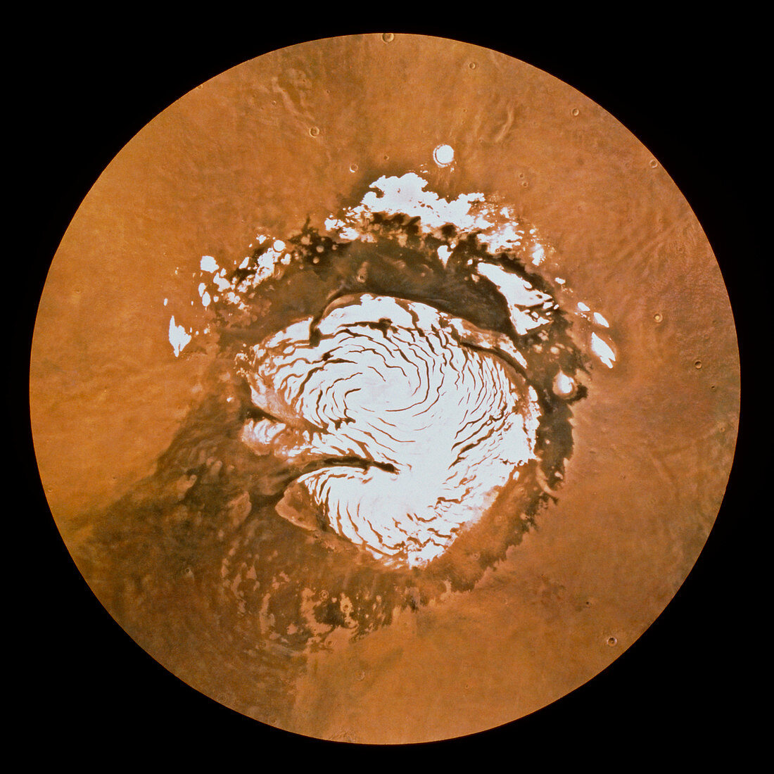 Mosaic of images of Mars north polar cap