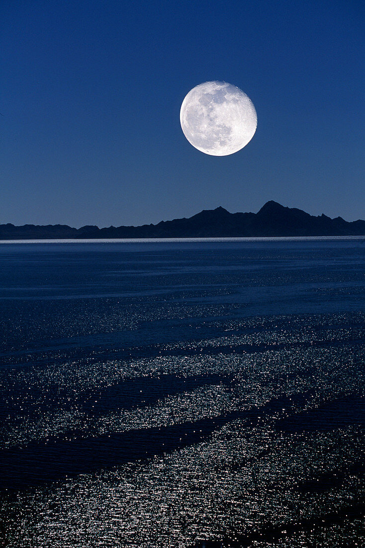 Moonrise over sea