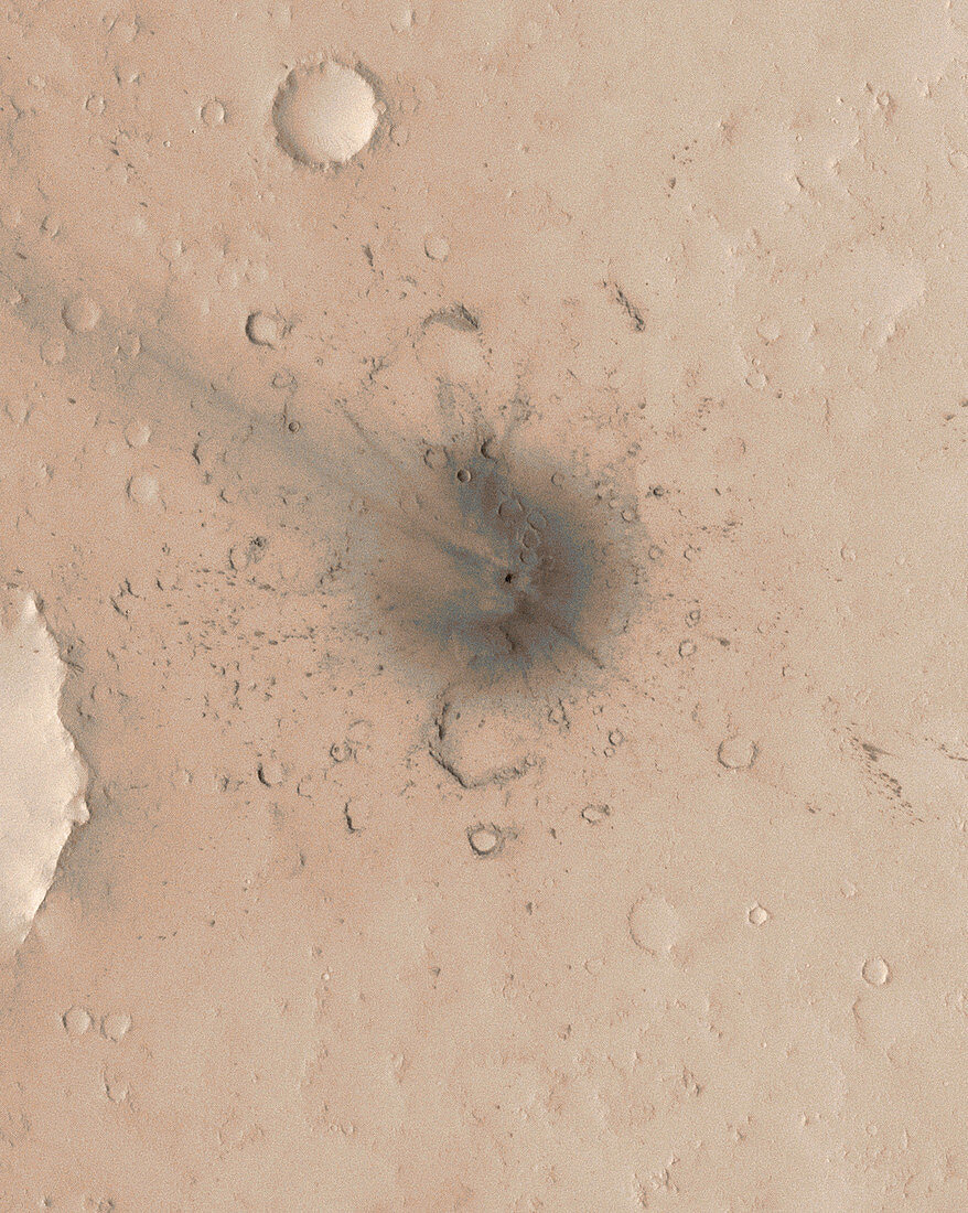Martian impact crater,satellite image