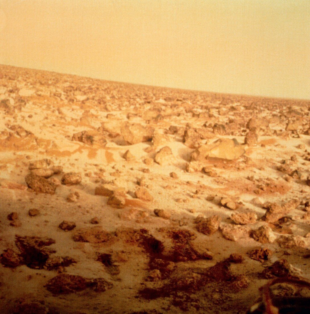 Viking 2 lander photo of rocky Mars terrain