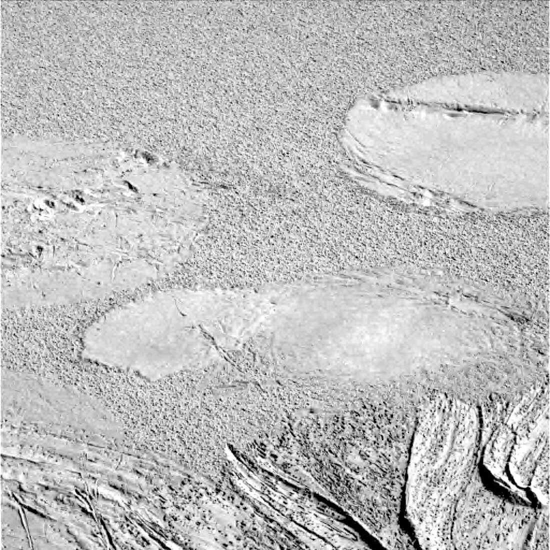 Mars rover airbag marks