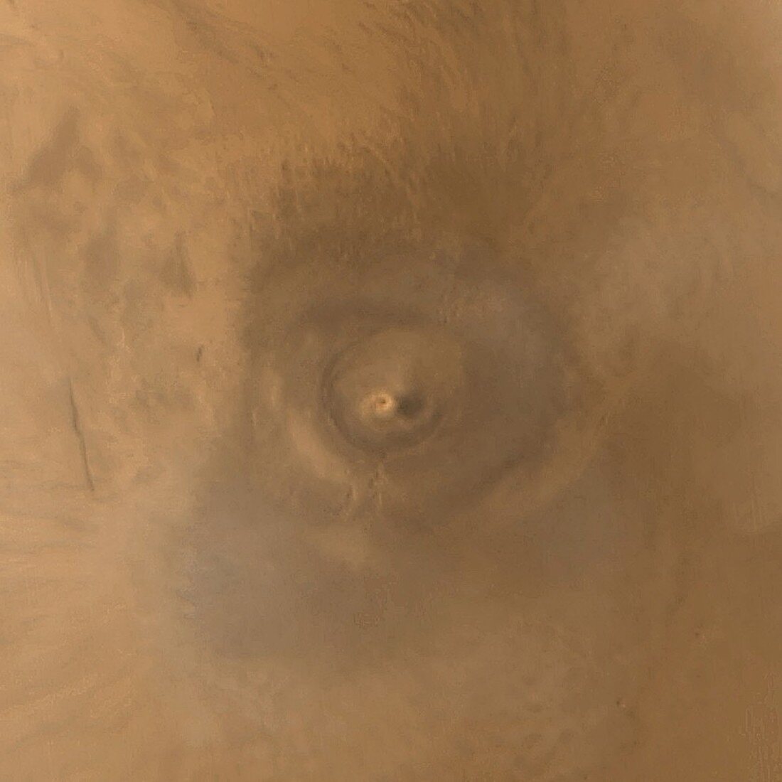 Arsia Mons volcano on Mars