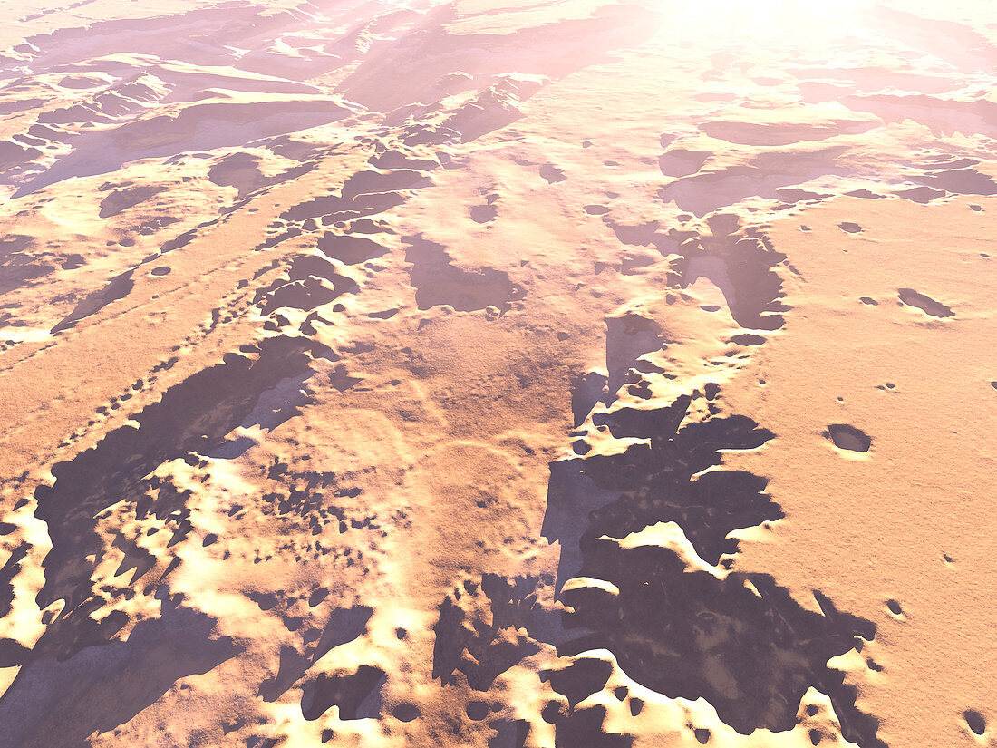 Eroded Martian landscape
