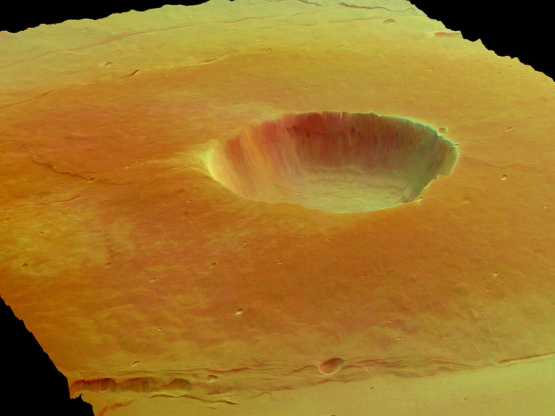 Martian caldera dust fall