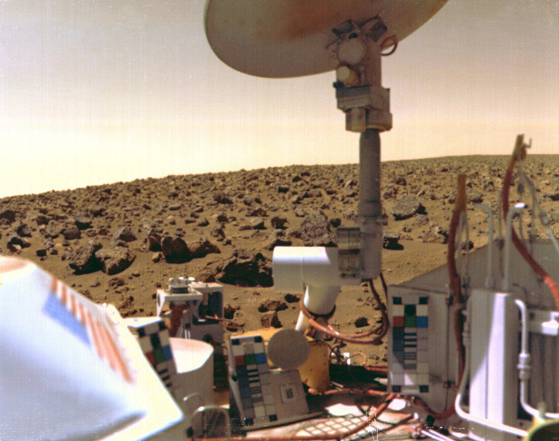 Martian surface and Viking lander 2