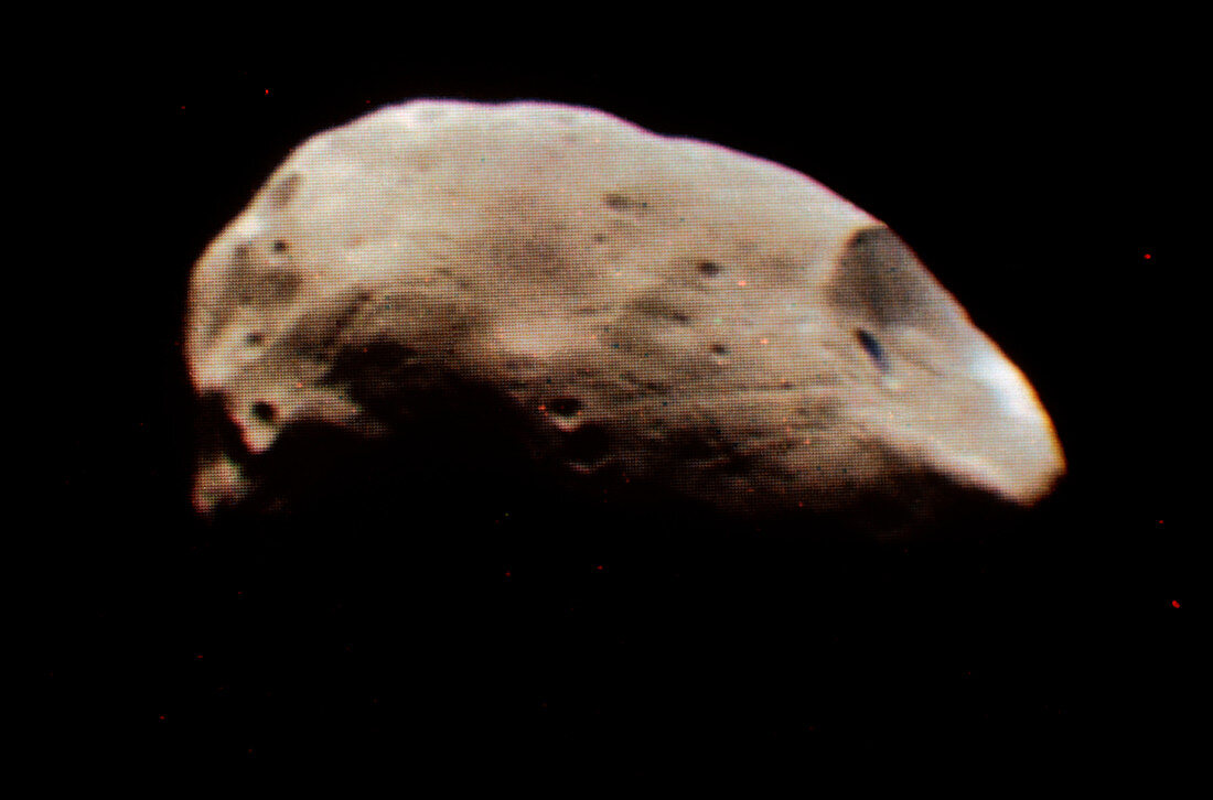Viking photo of Phobos showing Stickney crater