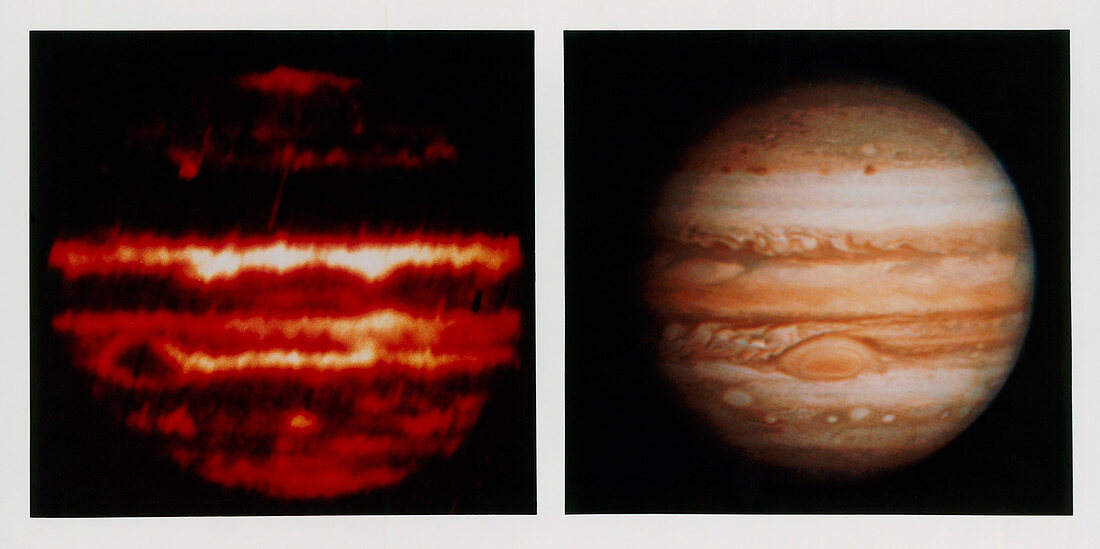 Comparison of infrared & optical images of Jupiter