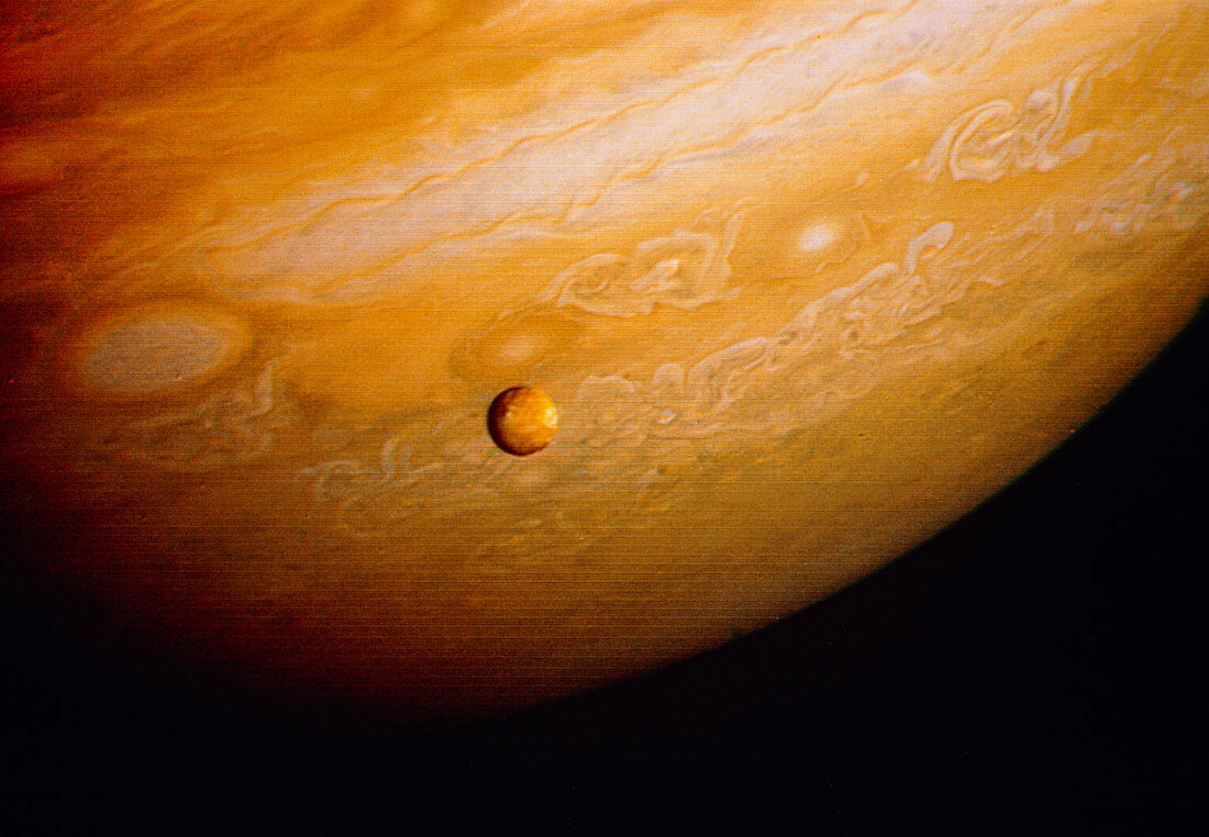 Voyager 2 photo of Jupiter's southern hemisphere
