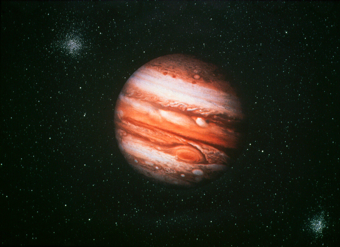 Jupiter on starry background