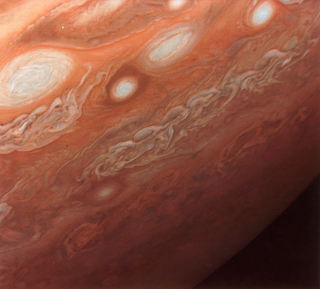 Jupiter limb and white ovals