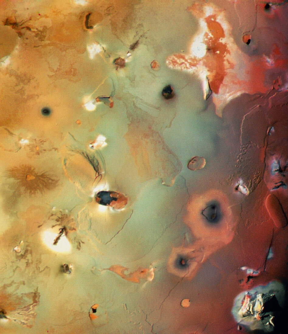 Voyager image of south polar region of Io