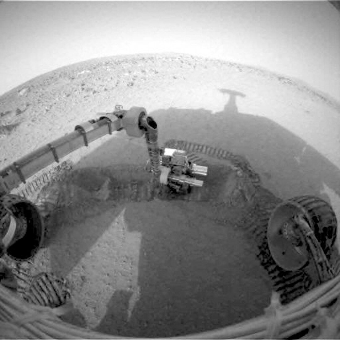 Trench dug by Spirit on Mars