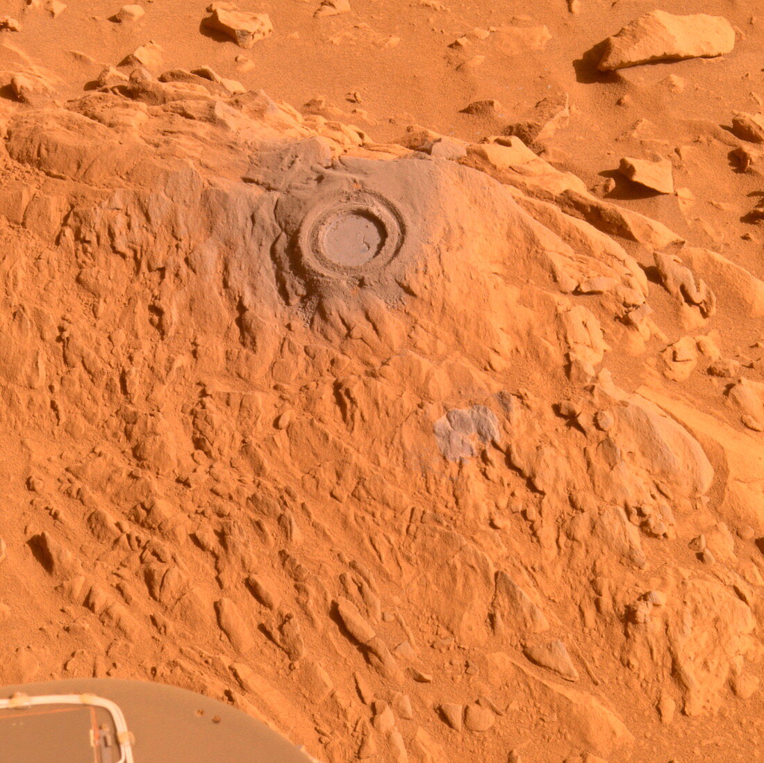 Abrasion marks on Martian rock