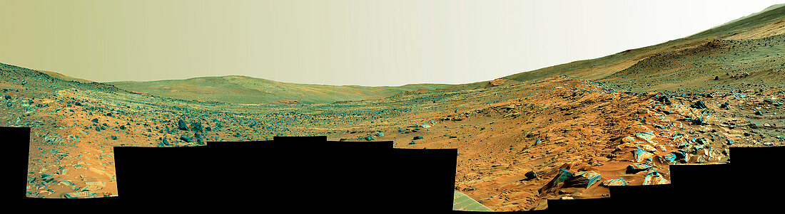 Martian landscape,false-colour panorama