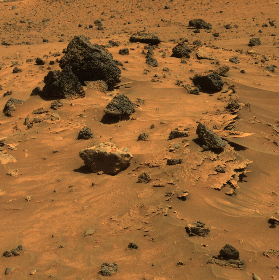 Martian rocks,true-colour image