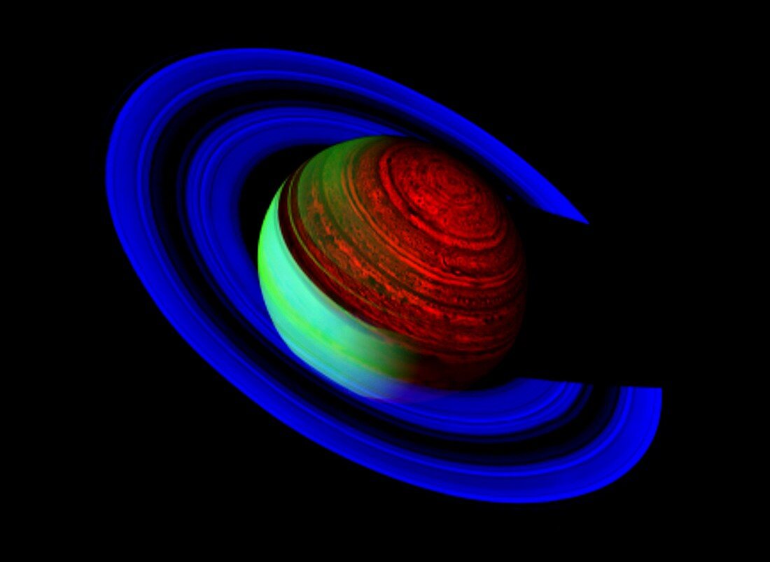Saturn,Cassini infrared image
