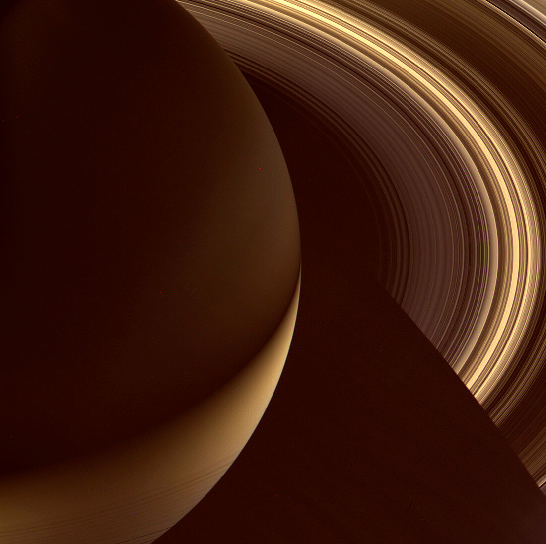 Saturn and its rings,Cassini image