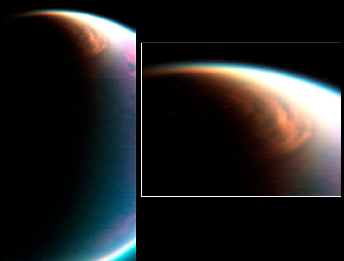 Titan's north pole cloud,Cassini images