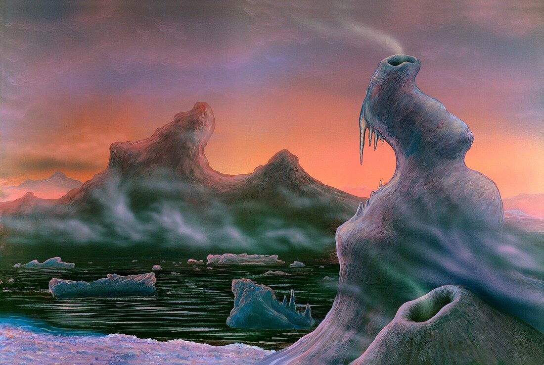 Ice towers on Titan,artwork