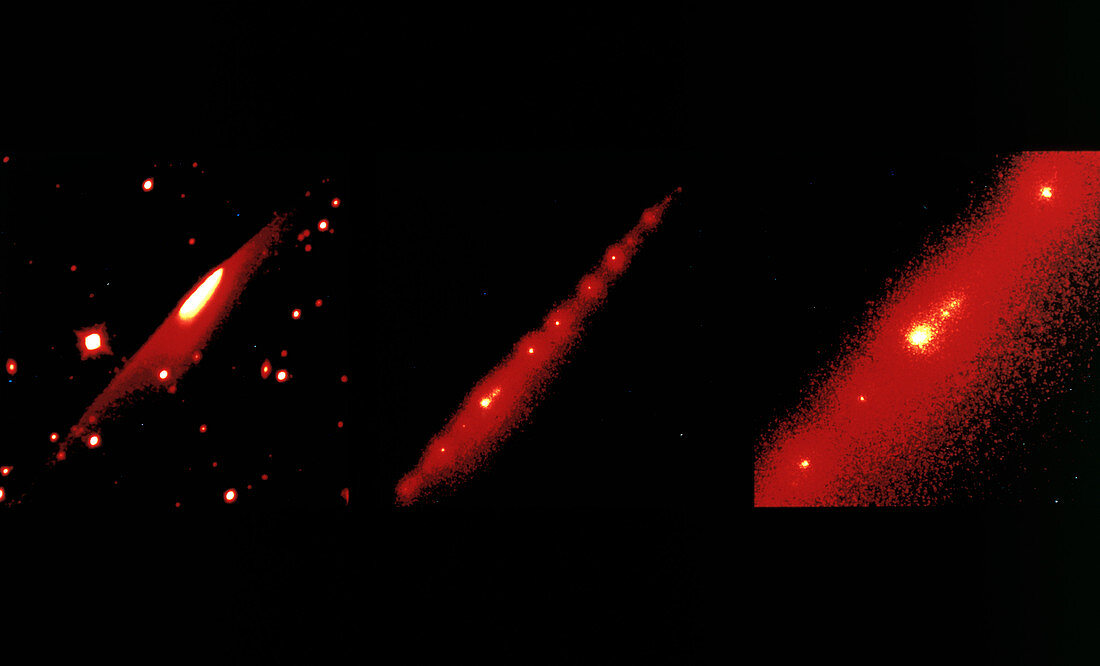 3 images of Comet Shoemaker-Levy 9