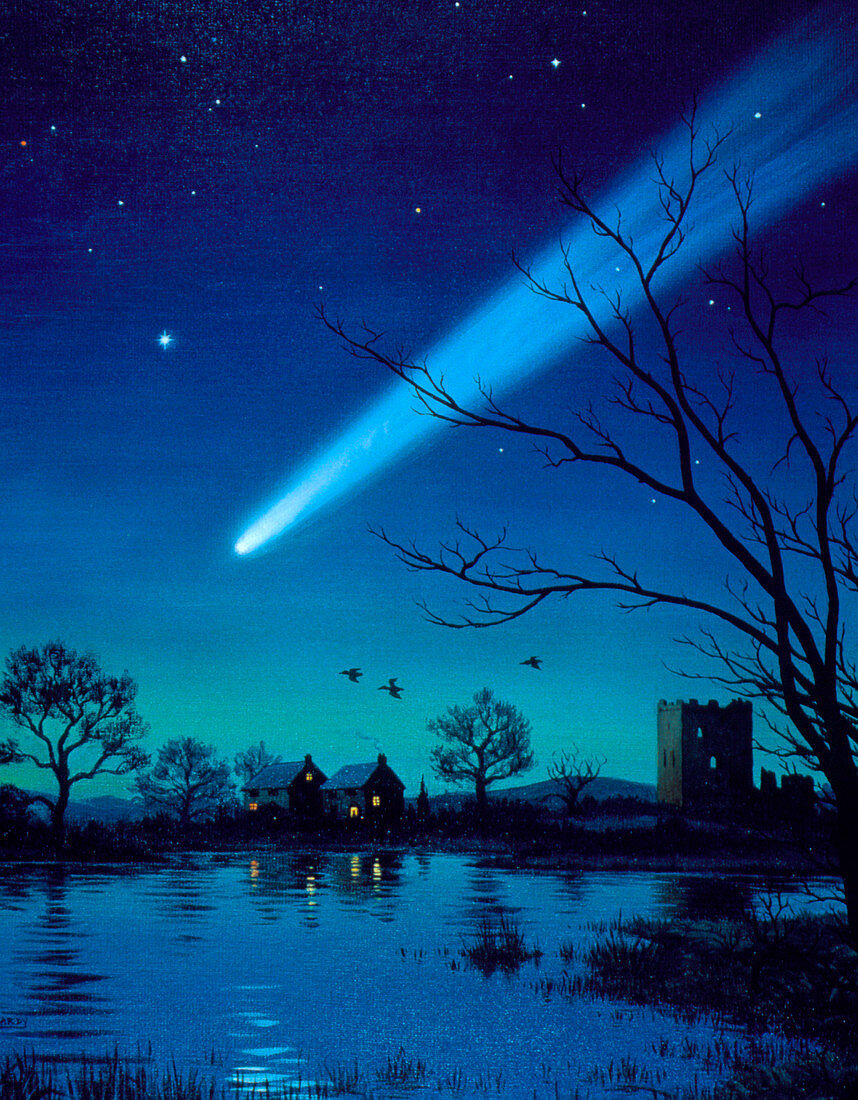 Artist's impression of a bright comet