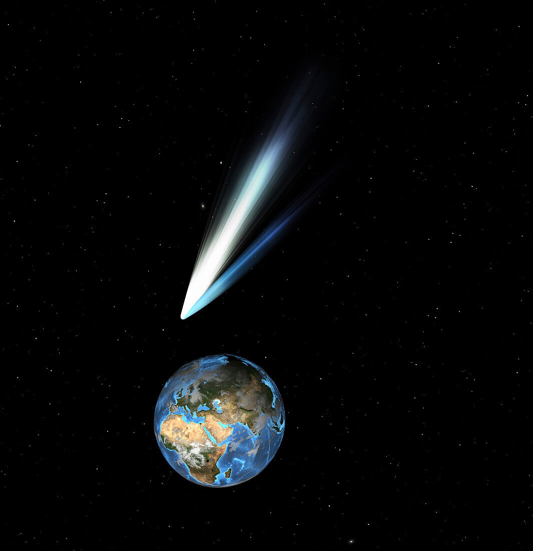 Comet passing Earth