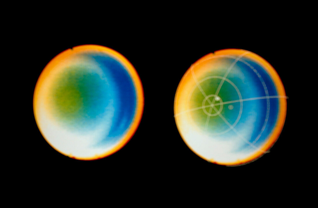 Pair of vayager 2 images of Uranus