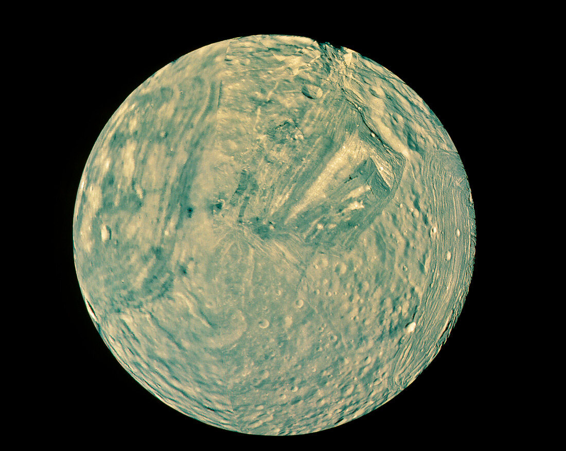 Voyager 2 image of Miranda,moon of Uranus