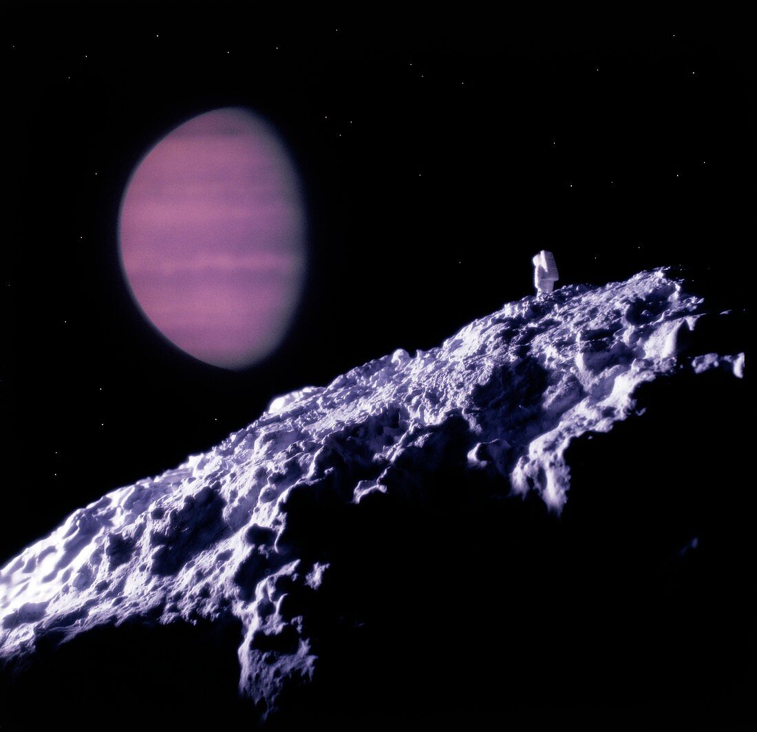 Artist's impression of Neptune as seen from Triton