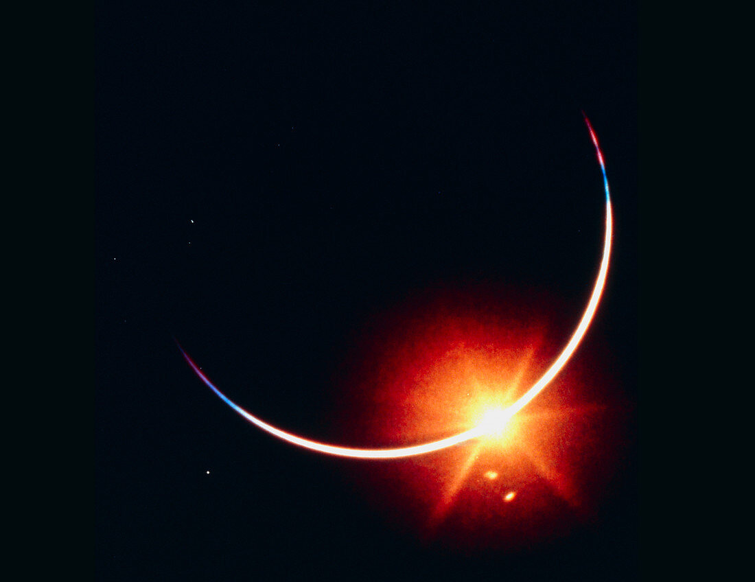 Sun eclipsed by Earth,seen from Apollo 12