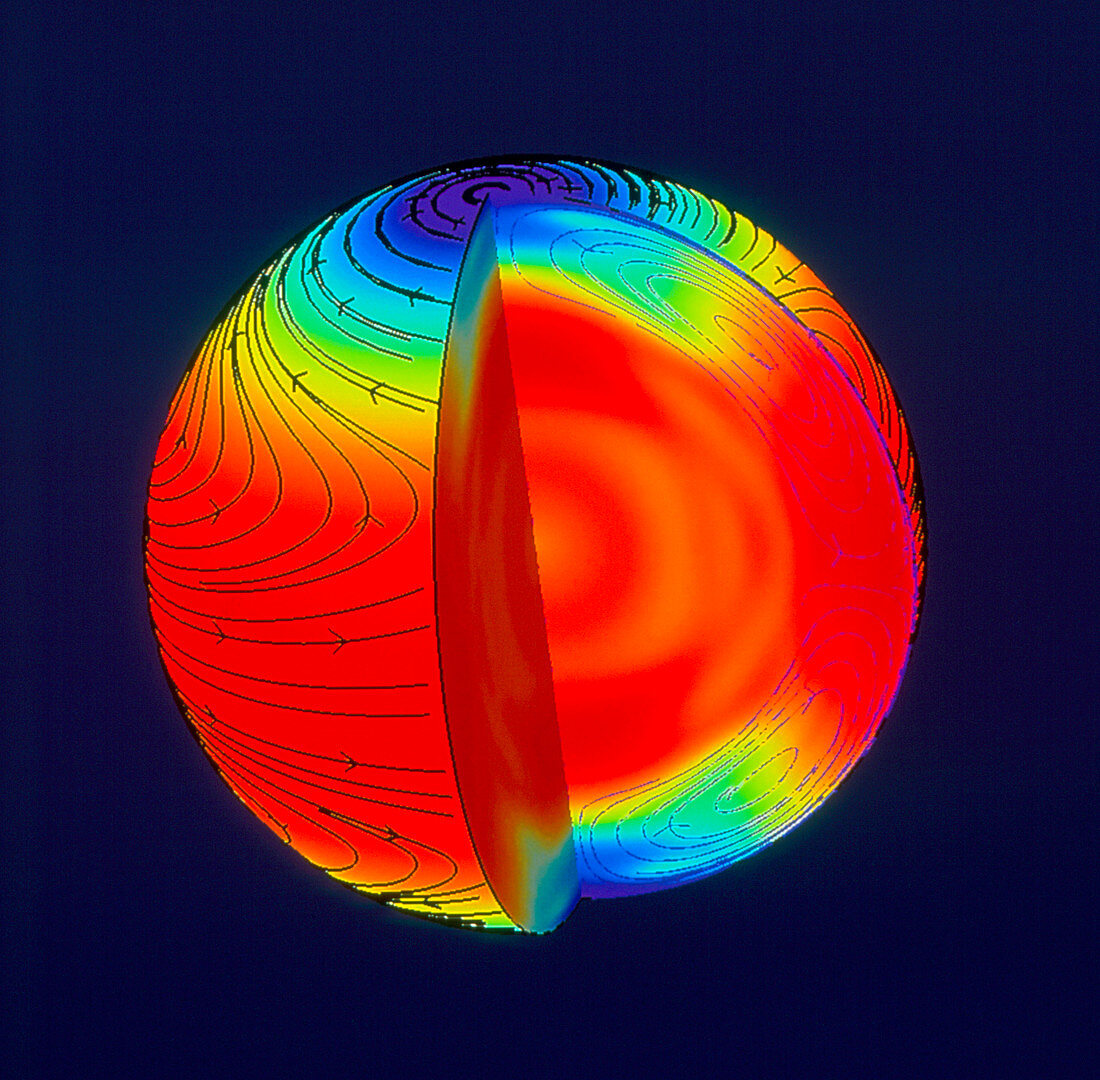 SOHO image of the polar flow on the Sun's surface