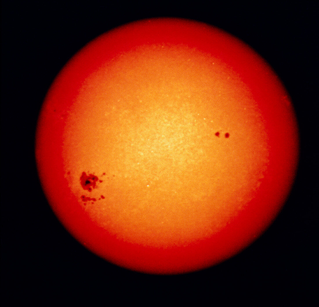 Sunspots on disc of Sun