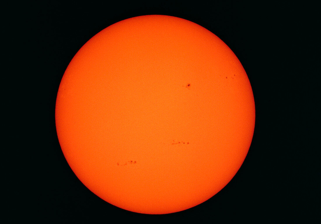 Sunspot groups seen on the Sun's surface