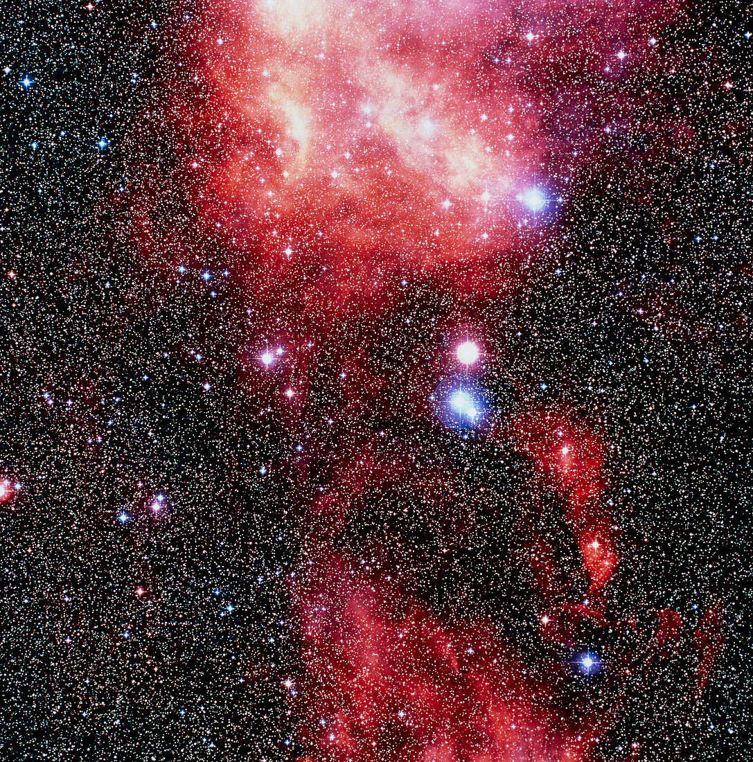 Optical image of part of Barnard's loop nebula