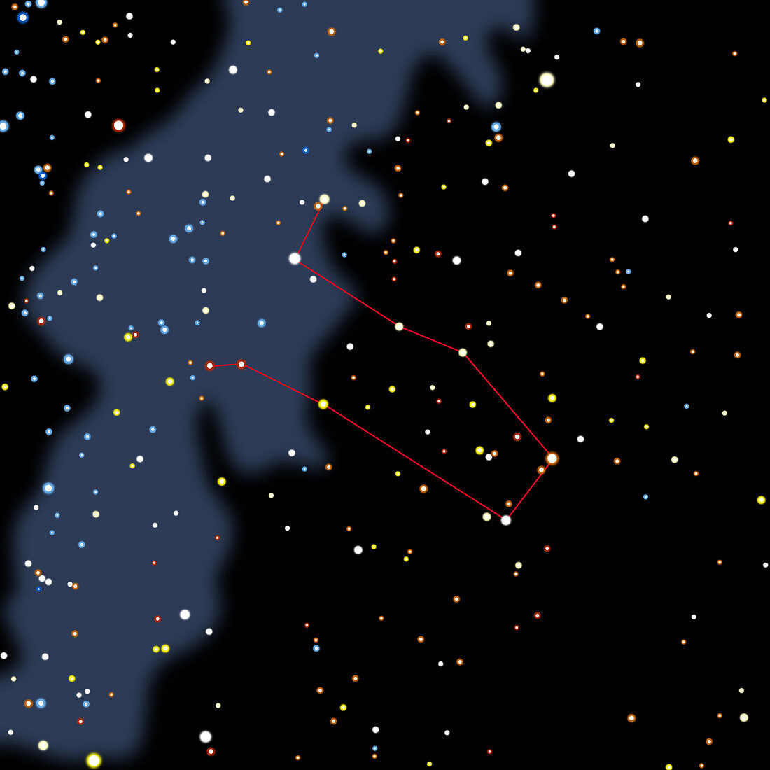 Computer artwork of the constellation of Gemini