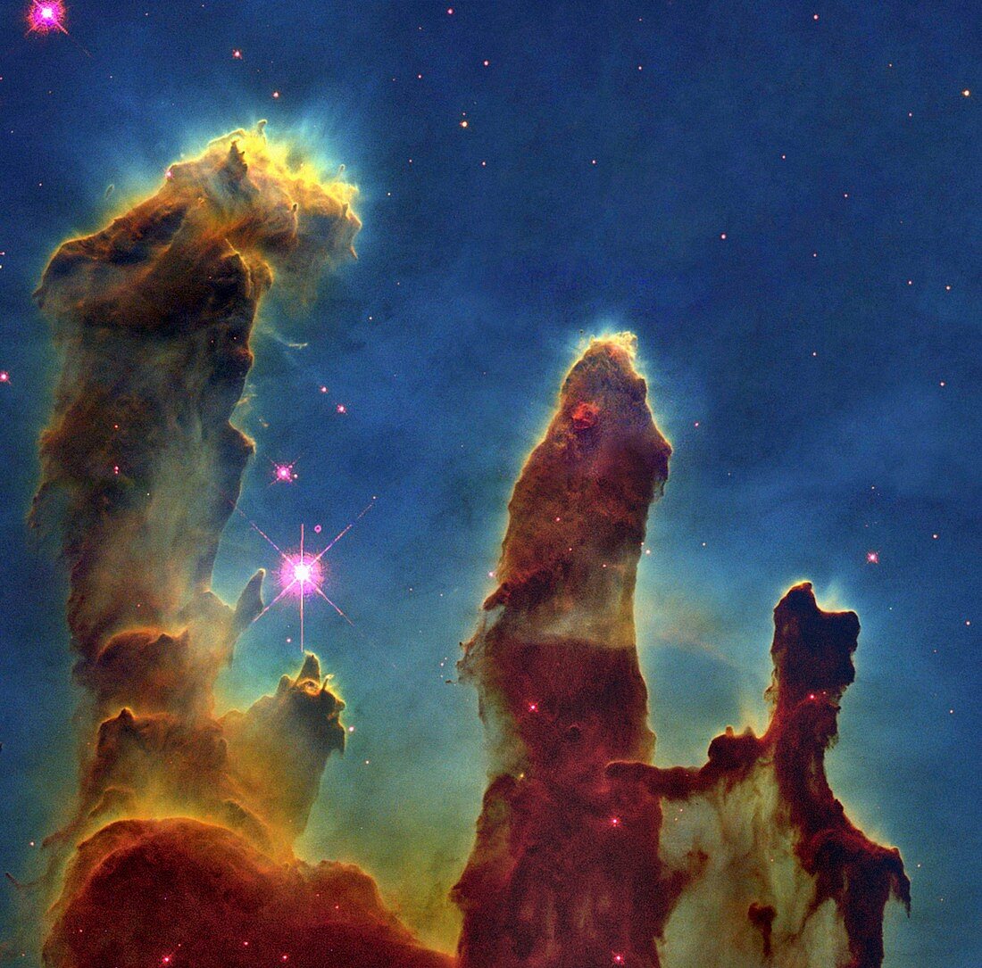 Gas pillars in the Eagle Nebula