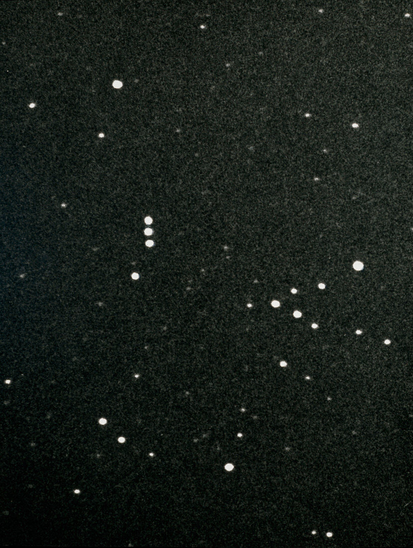 Optical photo showing the motion of Barnard's Star