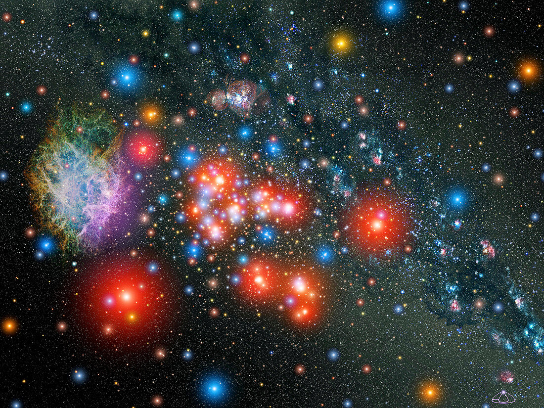 Massive star cluster,artwork