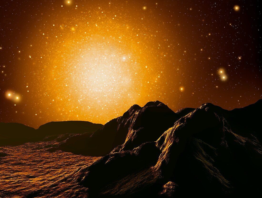 Globular cluster in night sky