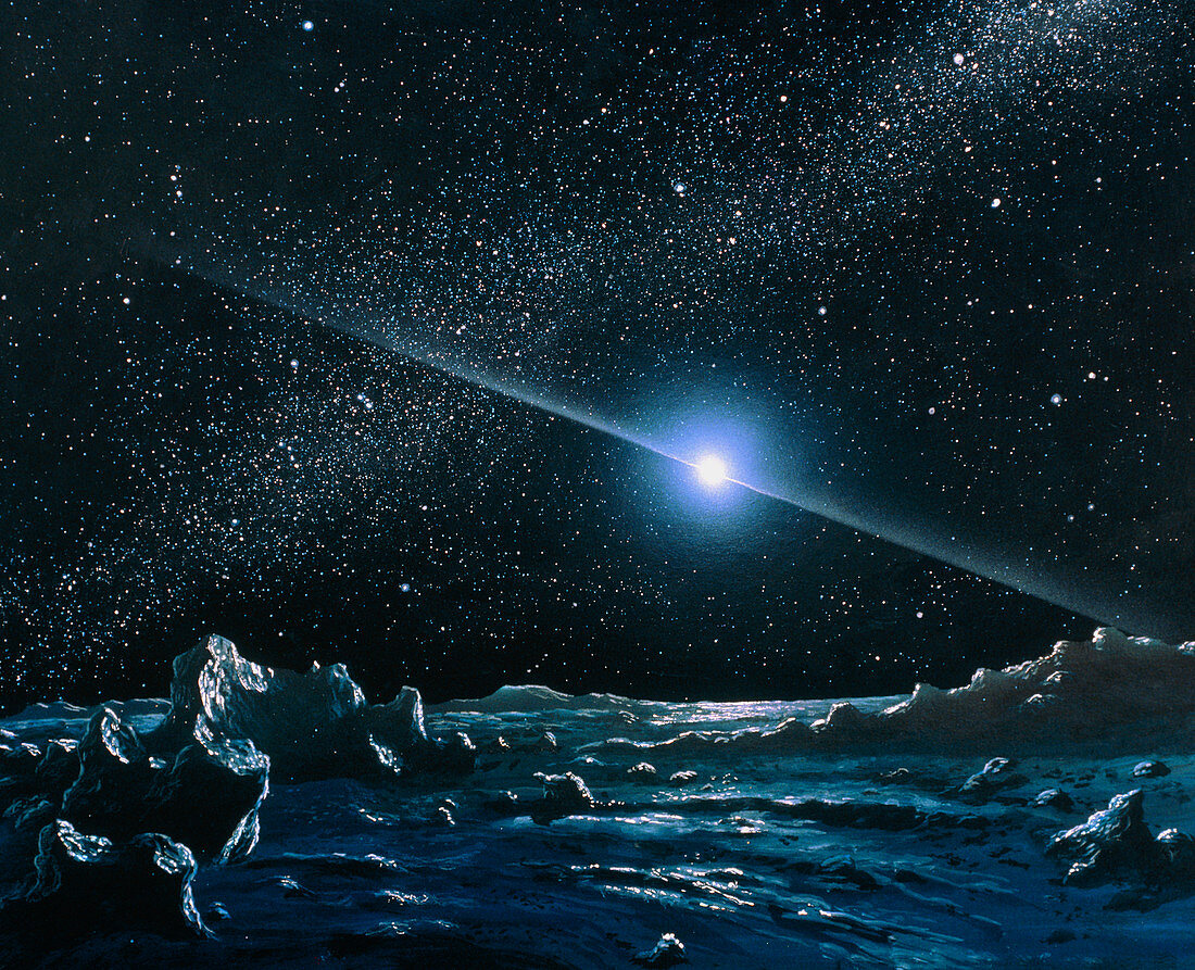 Artwork of pulsar as seen from a nearby planet