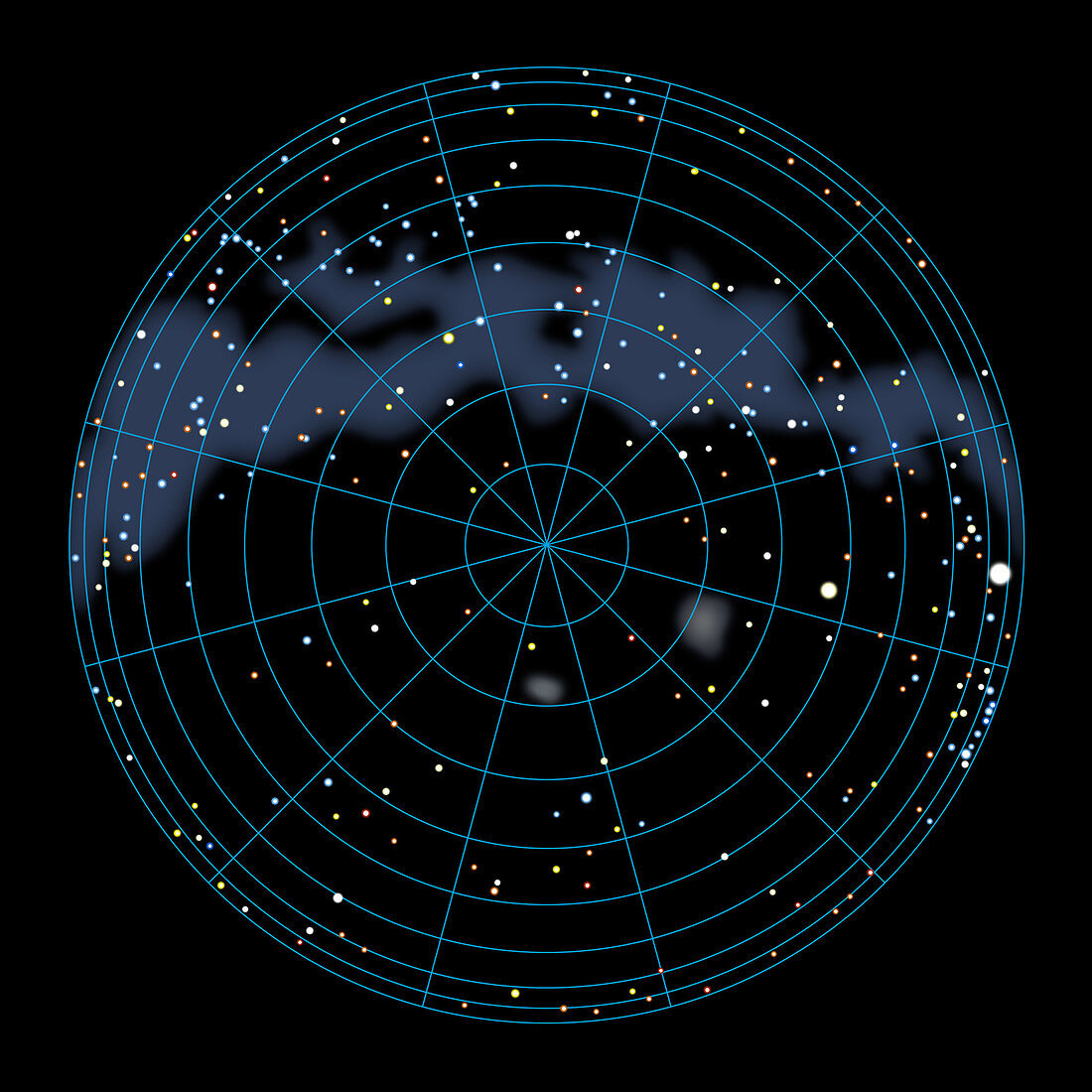 Artwork of the celestial southern hemisphere
