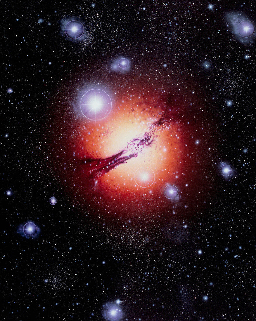 Artwork showing active galaxy Centaurus A