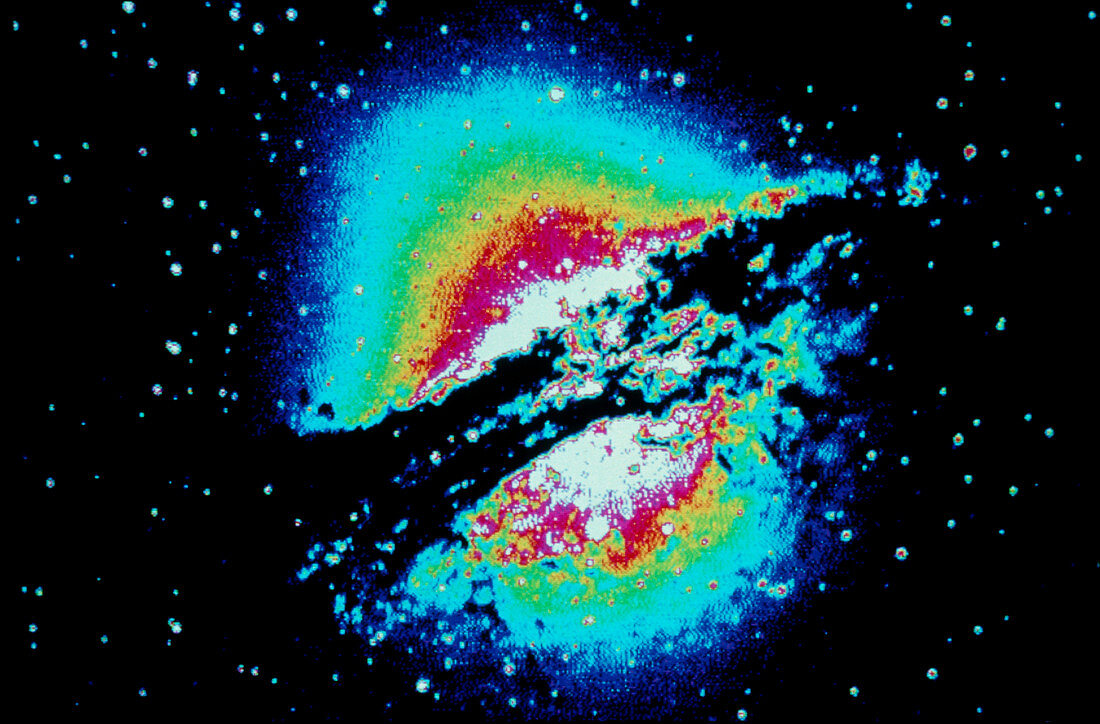 False-col optical image Centaurus A radio galaxy